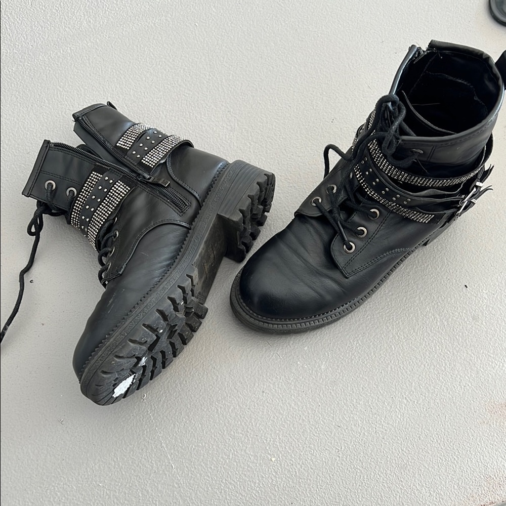 Black PU Ankle Boots